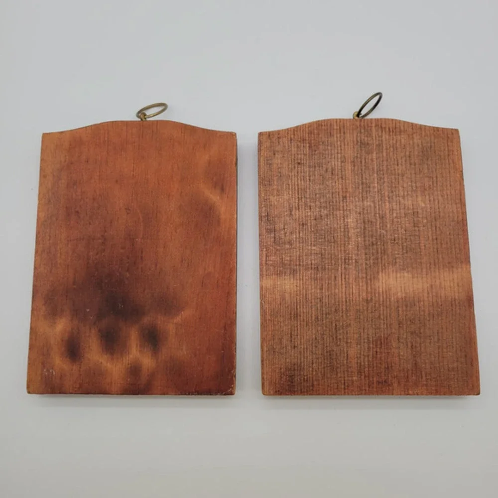 Set of 2 Vintage Hummel Goebel Figurine Wooden‎ Plaques
